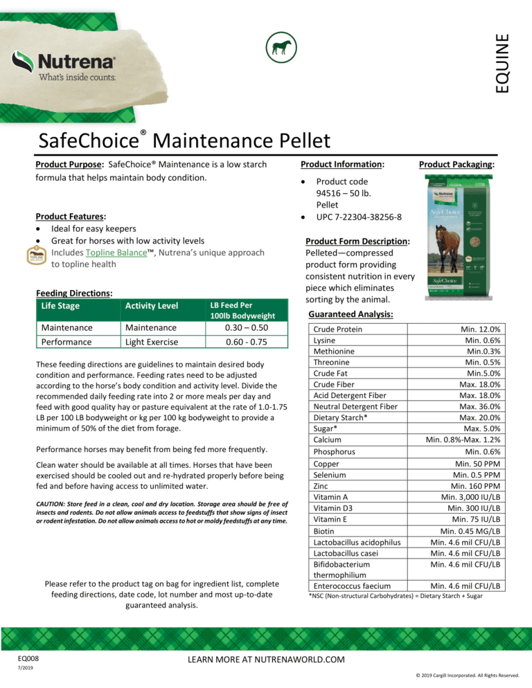 Safechoice Maintenance Hirsch Feed Farm Supply